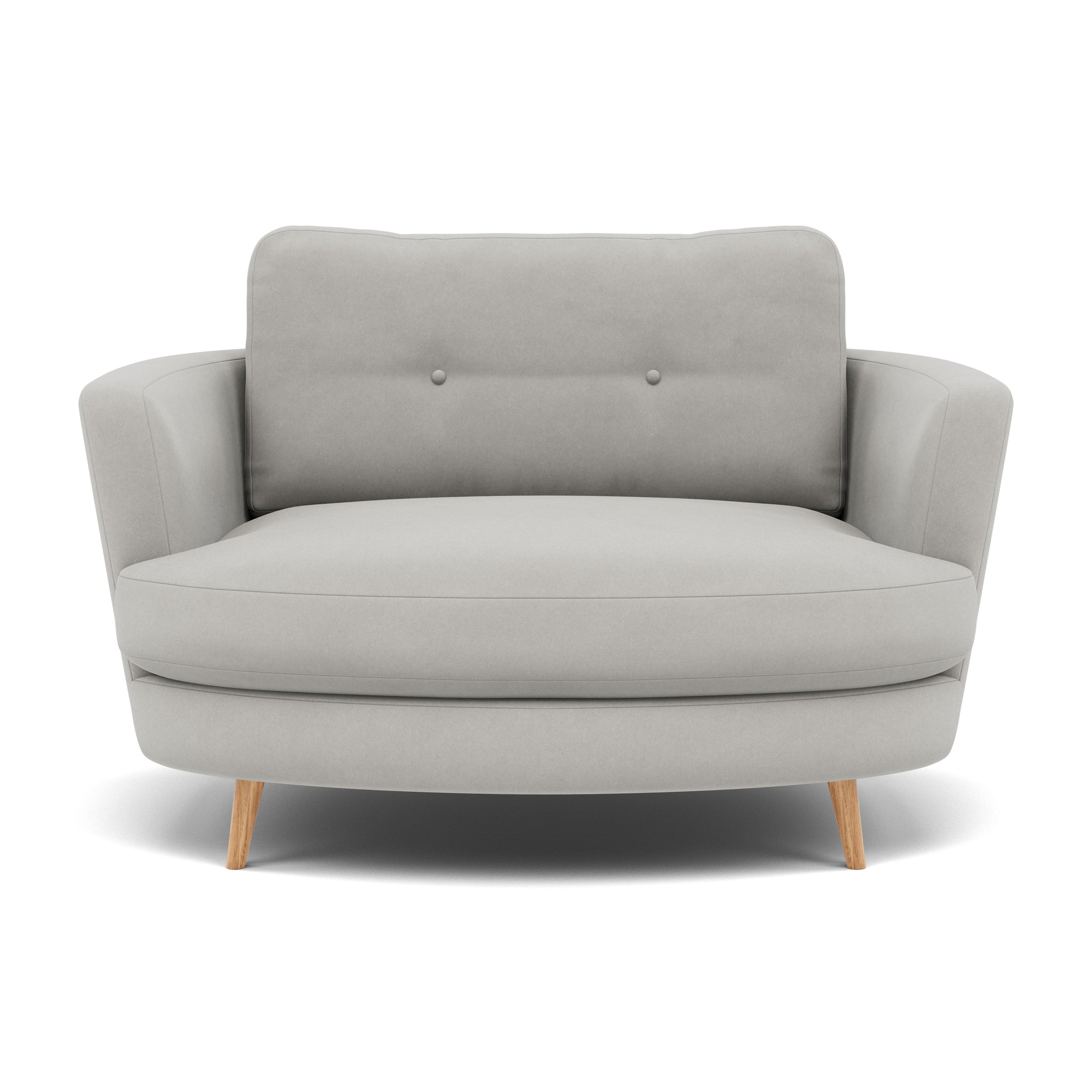 Phoebe Oval Loveseat - Oval Cuddler Grade B Armchairs Sterling Home 17 Plush Velvet Silver Natural