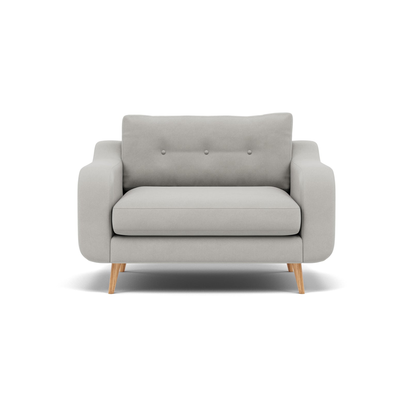 Phoebe Loveseat - Snuggler Chair Grade B Armchairs Sterling Home 17 Plush Velvet Silver Natural