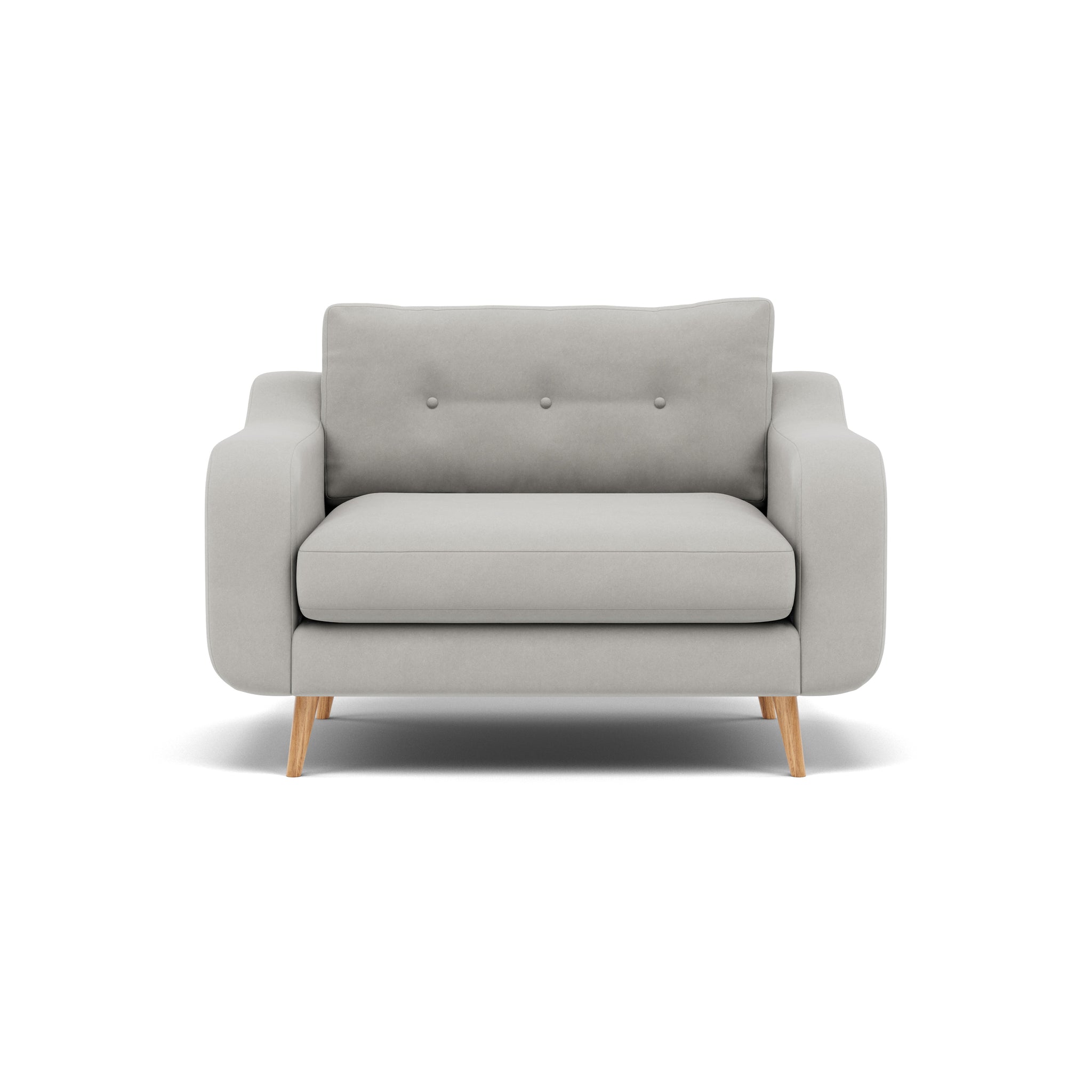 Phoebe Loveseat - Snuggler Chair Grade B Loveseats Sterling Home 20 Plush Velvet Silver Natural