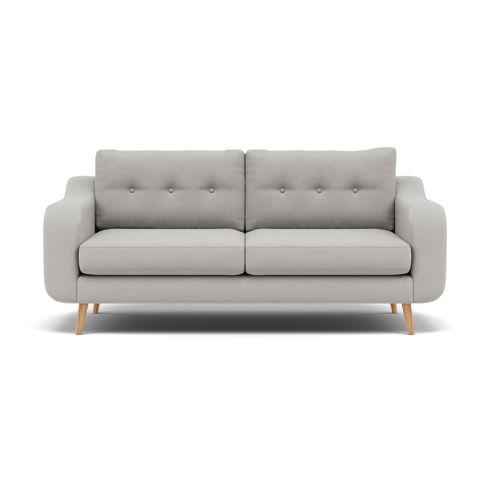 Phoebe 3 Seater Sofa - Large Sofa Standard Back Grade B 3 Seater Sofas Sterling Home 19 Plush Velvet Silver Natural