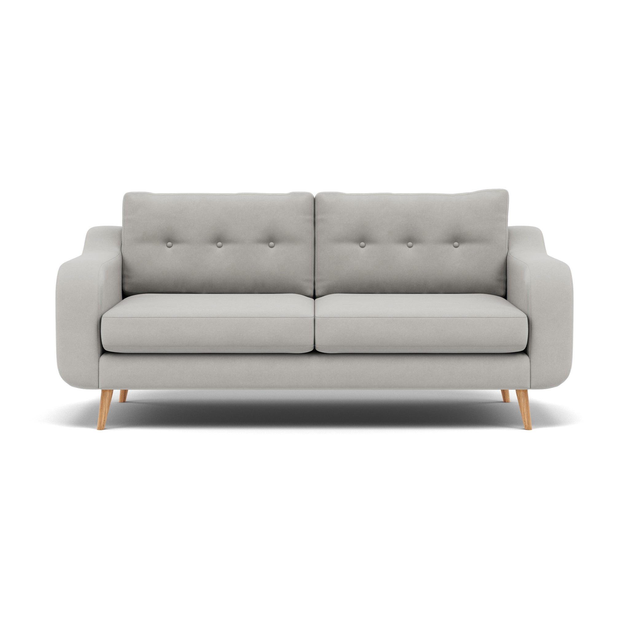 Phoebe 3 Seater Sofa - Large Sofa Standard Back Grade B 3 Seater Sofas Sterling Home 22 Plush Velvet Silver Natural
