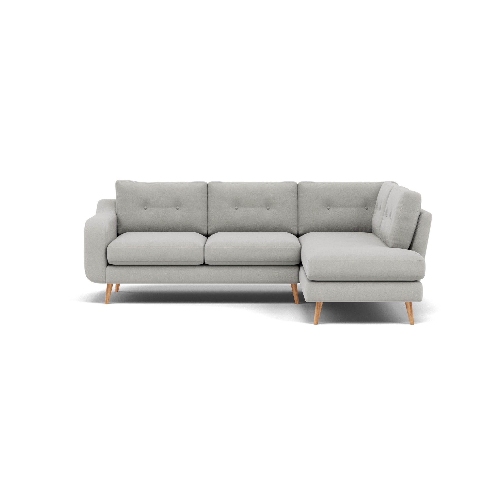 Phoebe Corner Sofa - Corner Group RHF Grade B - Right Hand Facing Corner Sofas Sterling Home 17 Plush Velvet Silver Natural