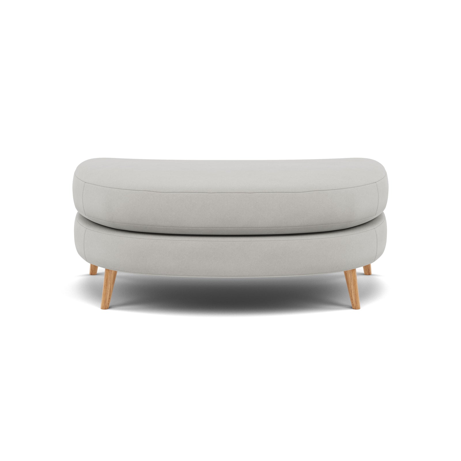 Phoebe Oval Footstool - Oval Cuddler Stool Grade B Footstools Sterling Home 17 Plush Velvet Silver Natural