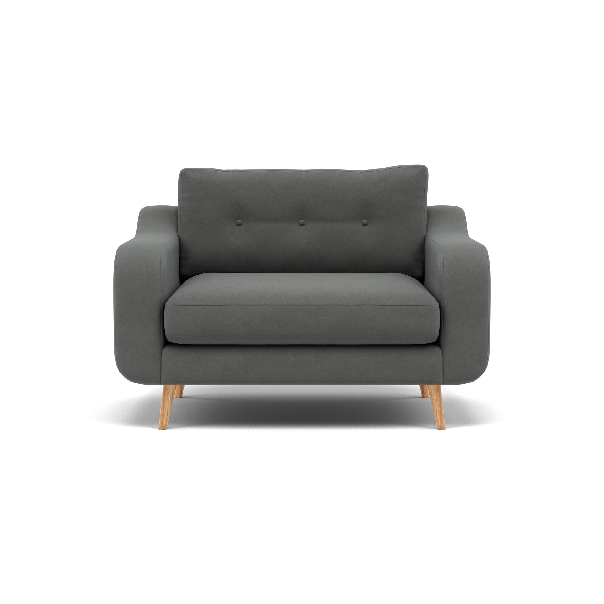 Phoebe Loveseat - Snuggler Chair Grade B Loveseats Sterling Home 23 Plush Velvet Slate Natural