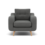 Phoebe Armchair - Chair Grade B Sterling Home 20 Plush Velvet Slate Natural