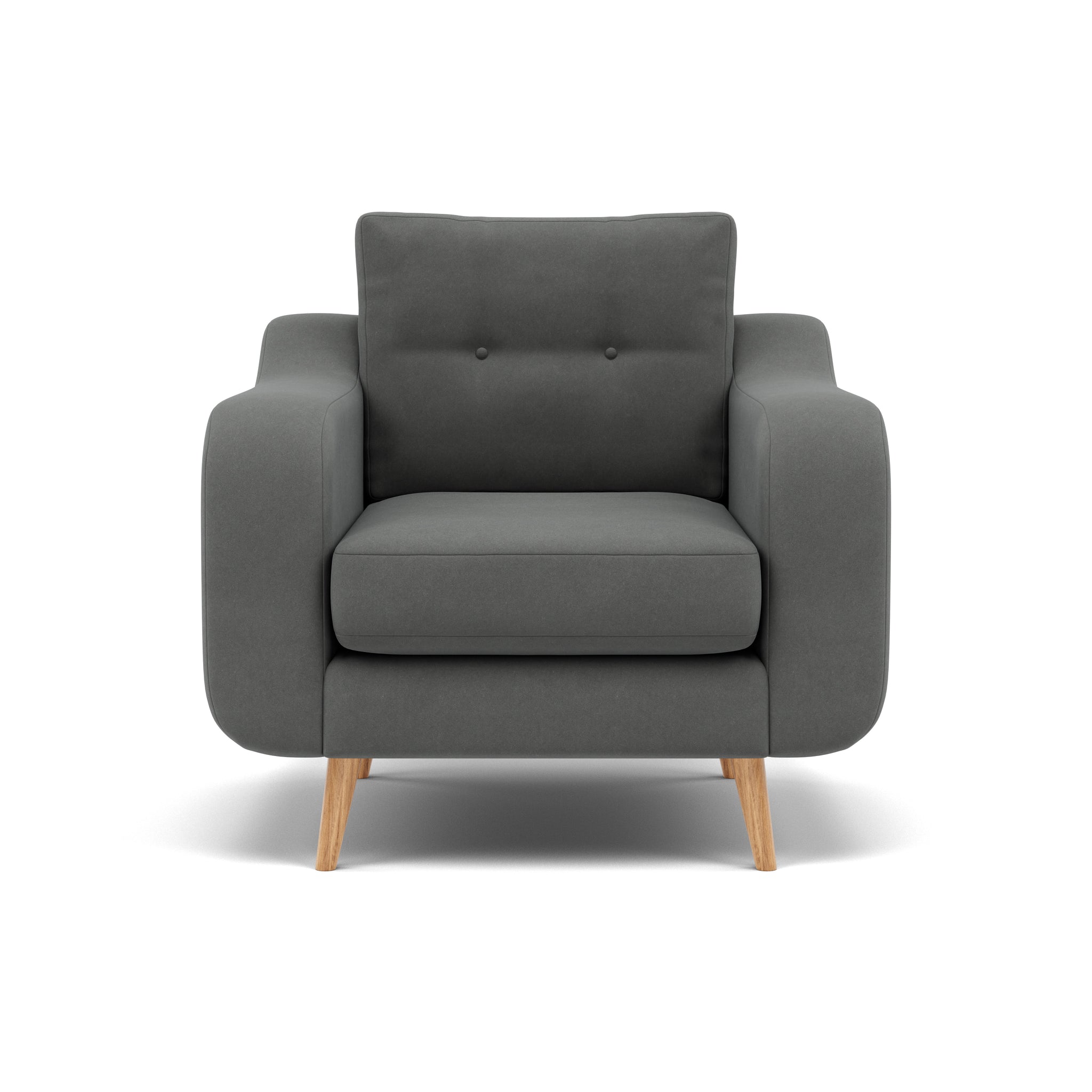 Phoebe Armchair - Chair Grade B Sterling Home 20 Plush Velvet Slate Natural