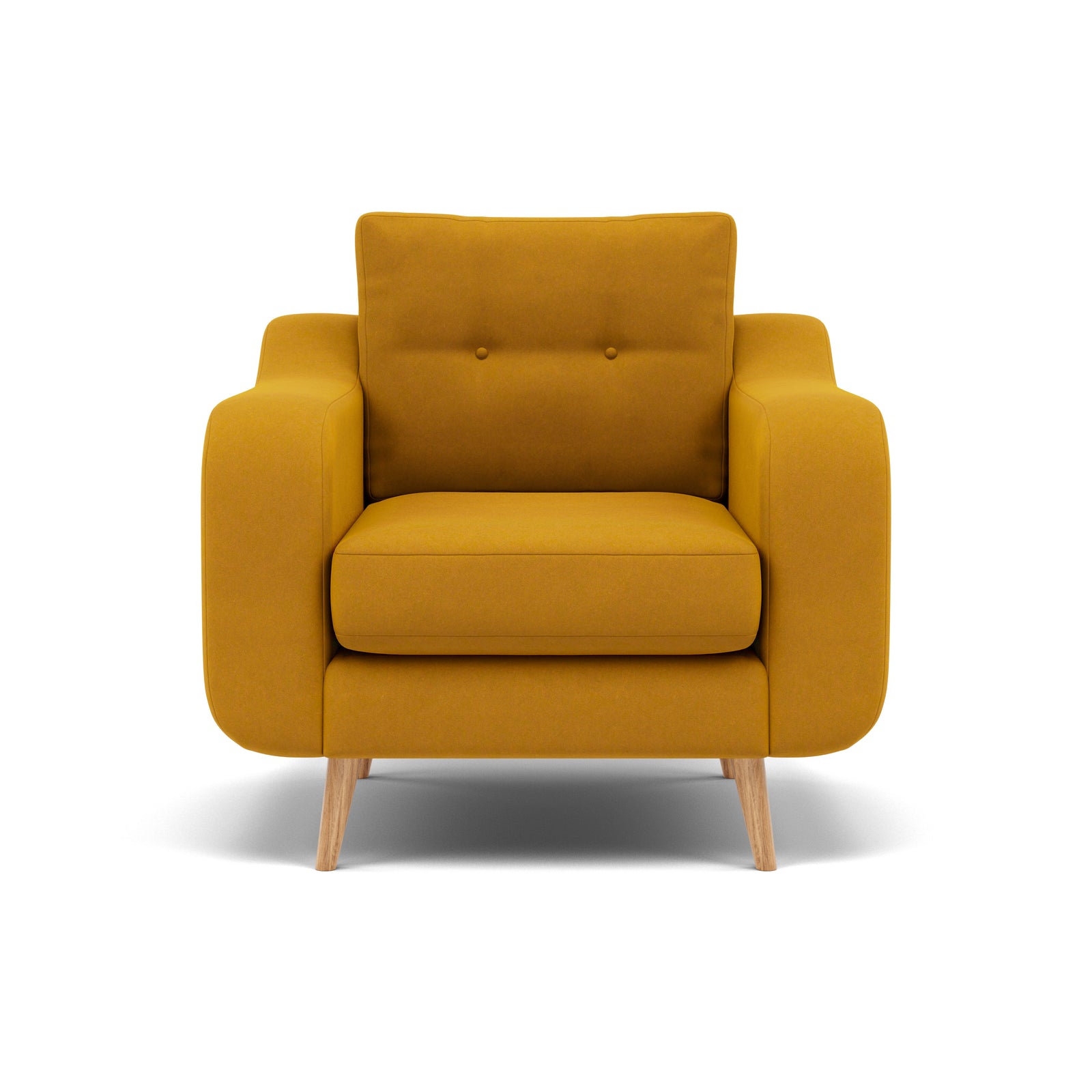 Phoebe Armchair - Chair Grade B Sterling Home 24 Plush Velvet Turmeric Natural