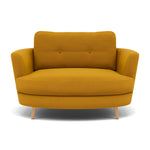 Phoebe Oval Loveseat - Oval Cuddler Grade B Armchairs Sterling Home 24 Plush Velvet Turmeric Natural