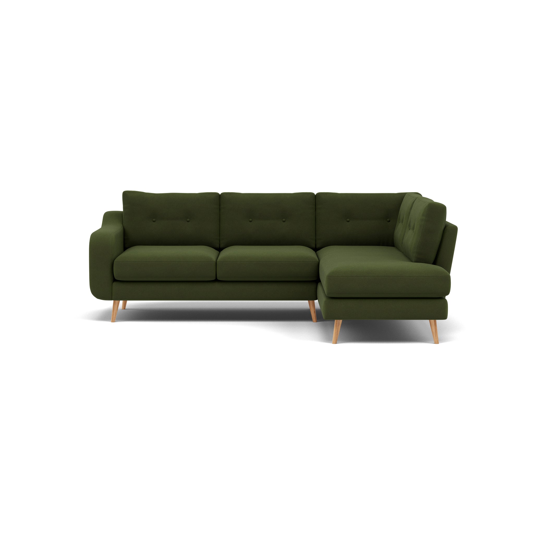Phoebe Corner Sofa - Corner Group RHF Grade B - Right Hand Facing Corner Sofas Sterling Home 21 Plush Velvet Vine Natural