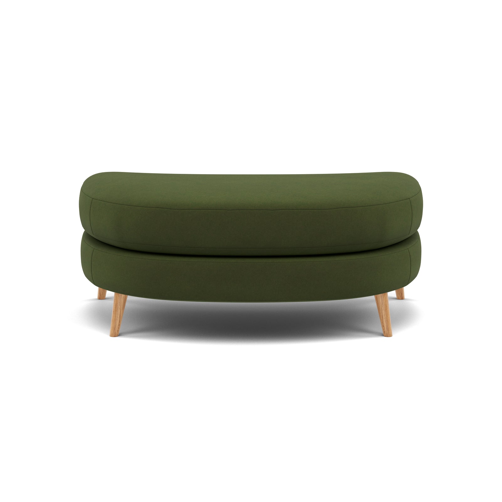 Phoebe Oval Footstool - Oval Cuddler Stool Grade B Footstools Sterling Home 21 Plush Velvet Vine Natural