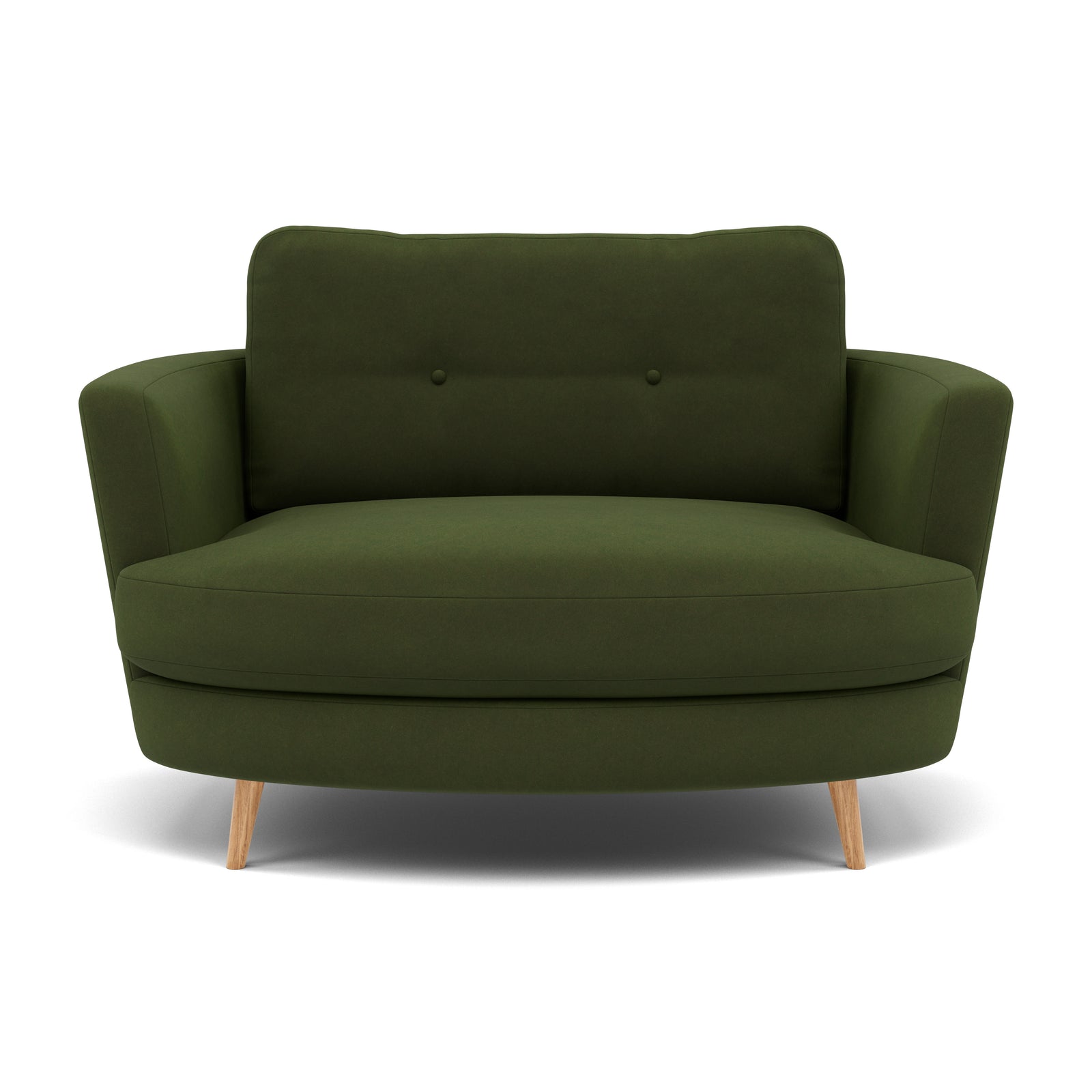 Phoebe Oval Loveseat - Oval Cuddler Grade B Armchairs Sterling Home 21 Plush Velvet Vine Natural