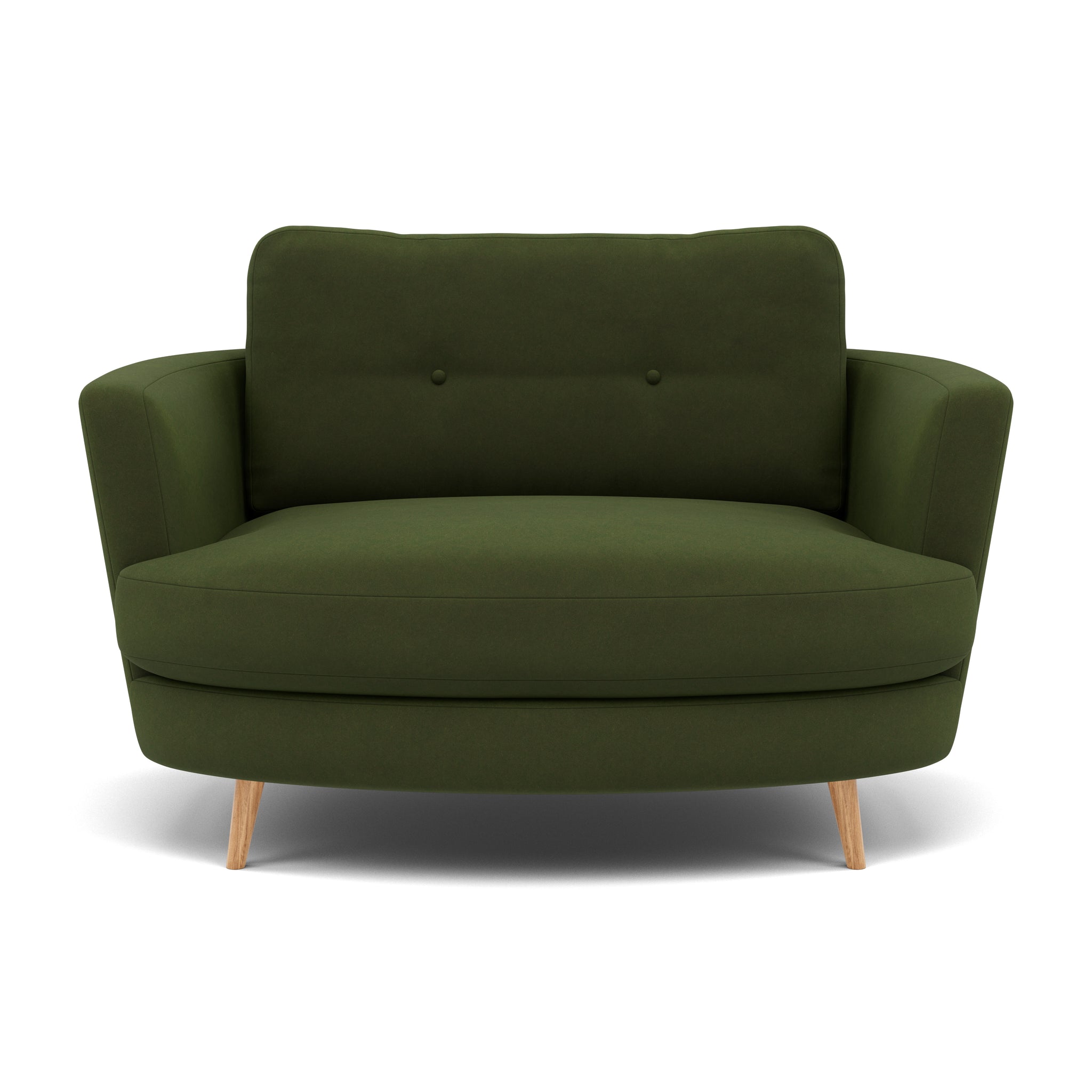 Phoebe Oval Loveseat - Oval Cuddler Grade B Armchairs Sterling Home 21 Plush Velvet Vine Natural