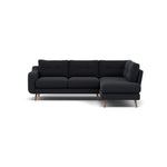 Phoebe Corner Sofa - Corner Group RHF Grade B - Right Hand Facing Corner Sofas Sterling Home 7 Plush Velvet Charcoal Weathered Oak