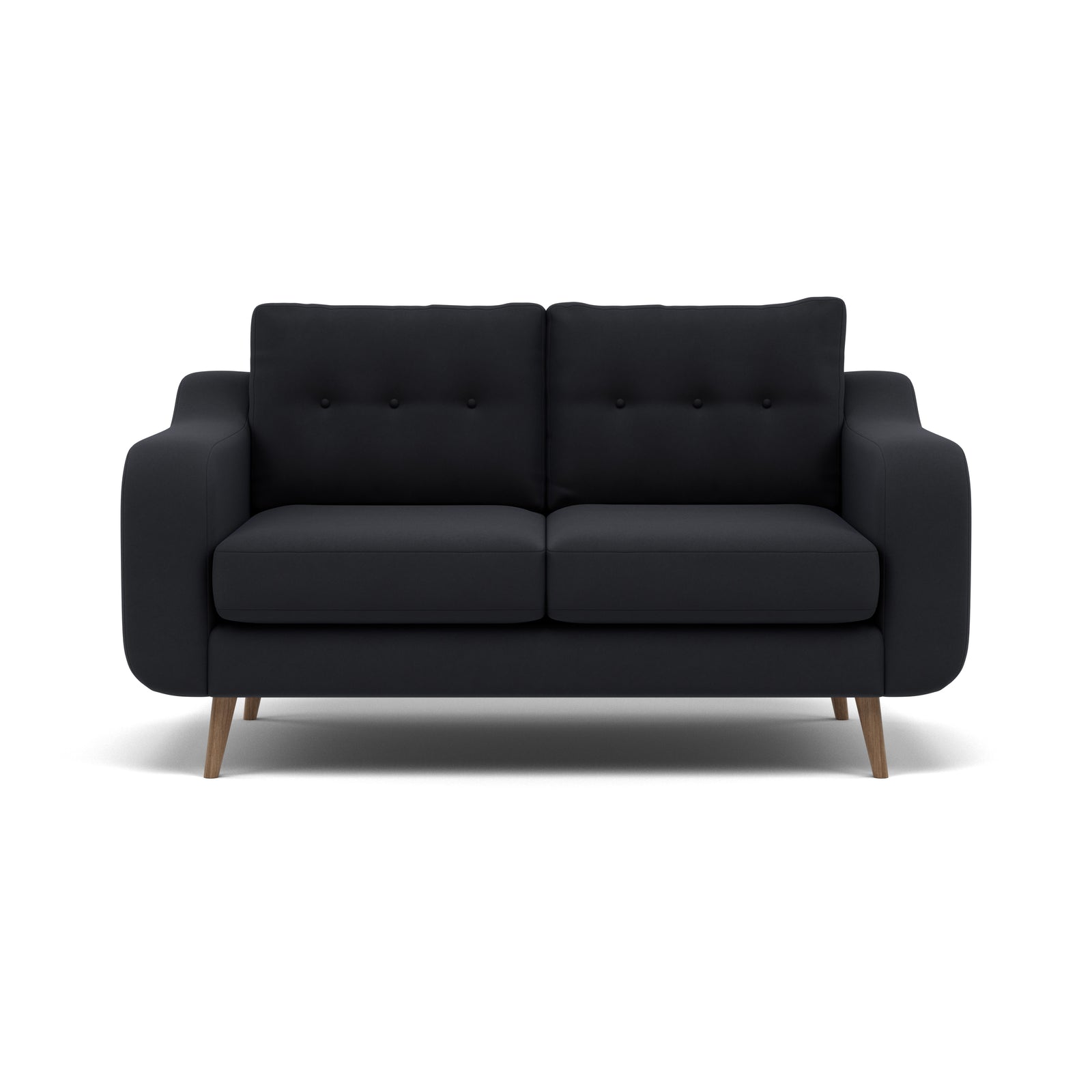 Phoebe 2 Seater Sofa - Small Sofa Standard Back Grade B 2 Seater Sofas Sterling Home 9 Plush Velvet Charcoal Weathered Oak