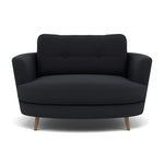 Phoebe Oval Loveseat - Oval Cuddler Grade B Armchairs Sterling Home 7 Plush Velvet Charcoal Weathered Oak