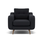 Phoebe Armchair - Chair Grade B Sterling Home 3 Plush Velvet Charcoal Weathered Oak