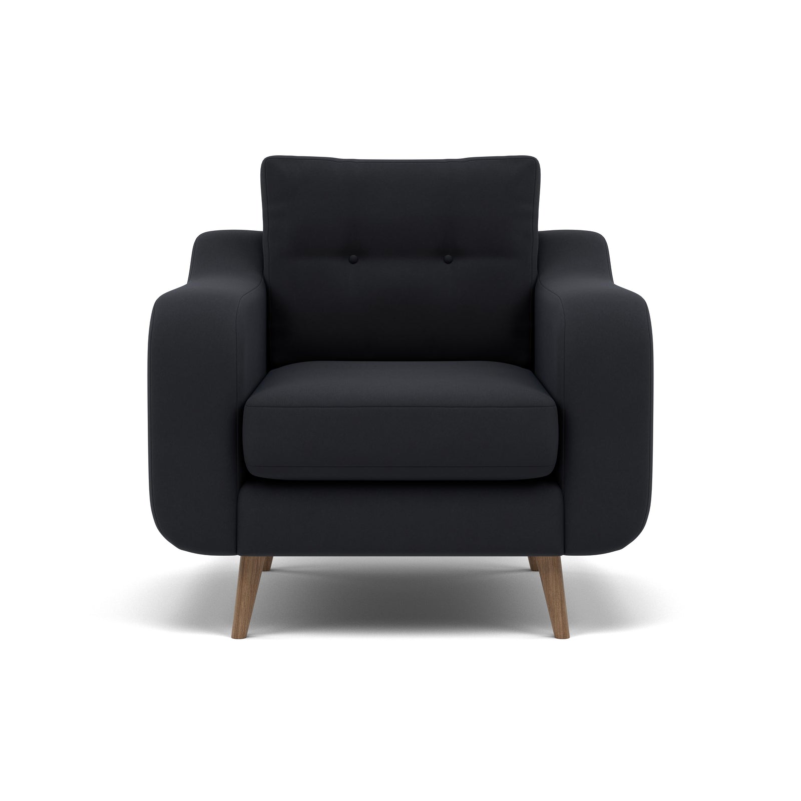 Phoebe Armchair - Chair Grade B Sterling Home 3 Plush Velvet Charcoal Weathered Oak