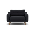 Phoebe Loveseat - Snuggler Chair Grade B Loveseats Sterling Home 10 Plush Velvet Charcoal Weathered Oak