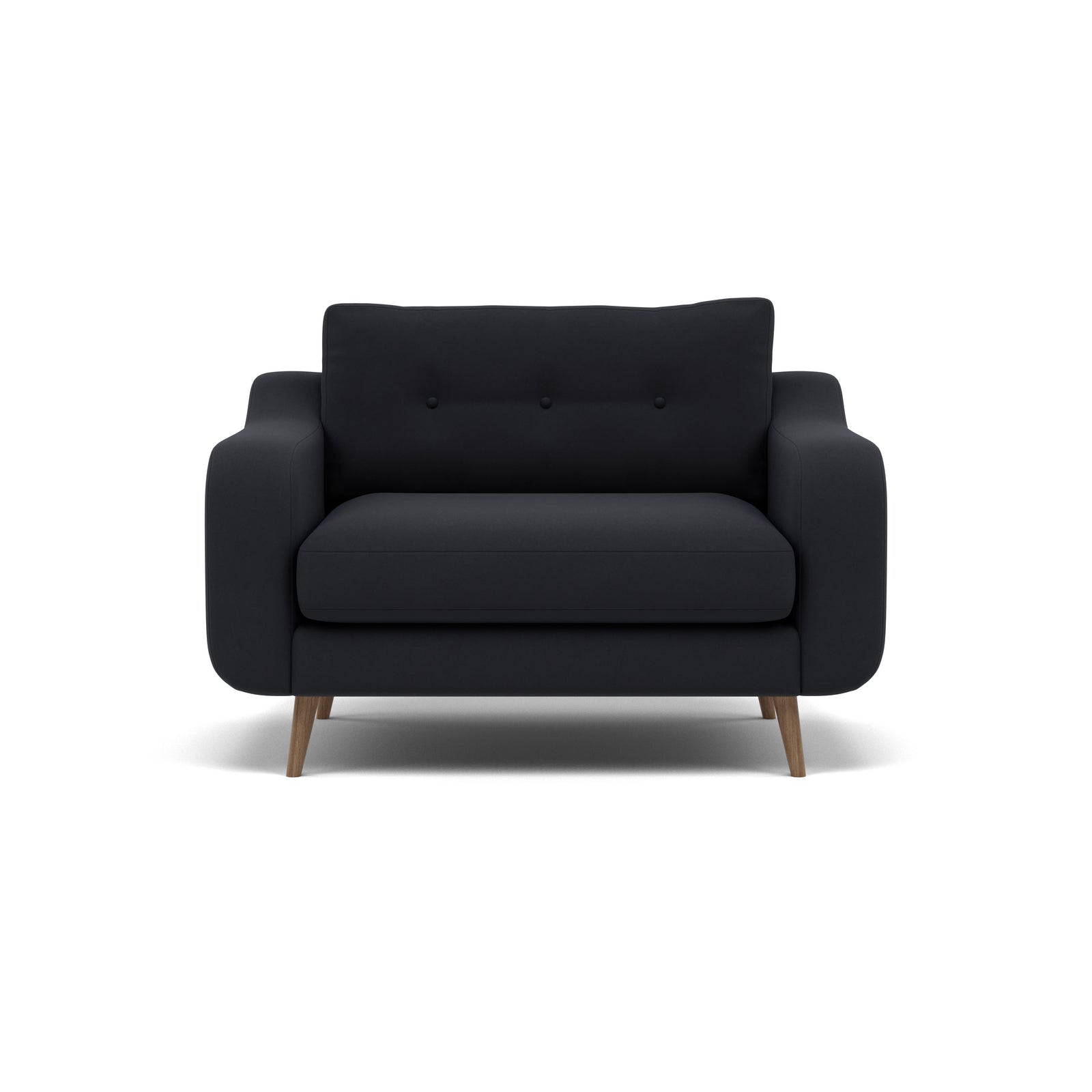 Phoebe Loveseat - Snuggler Chair Grade B Armchairs Sterling Home 7 Plush Velvet Charcoal Weathered Oak