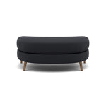 Phoebe Oval Footstool - Oval Cuddler Stool Grade B Footstools Sterling Home 7 Plush Velvet Charcoal Weathered Oak