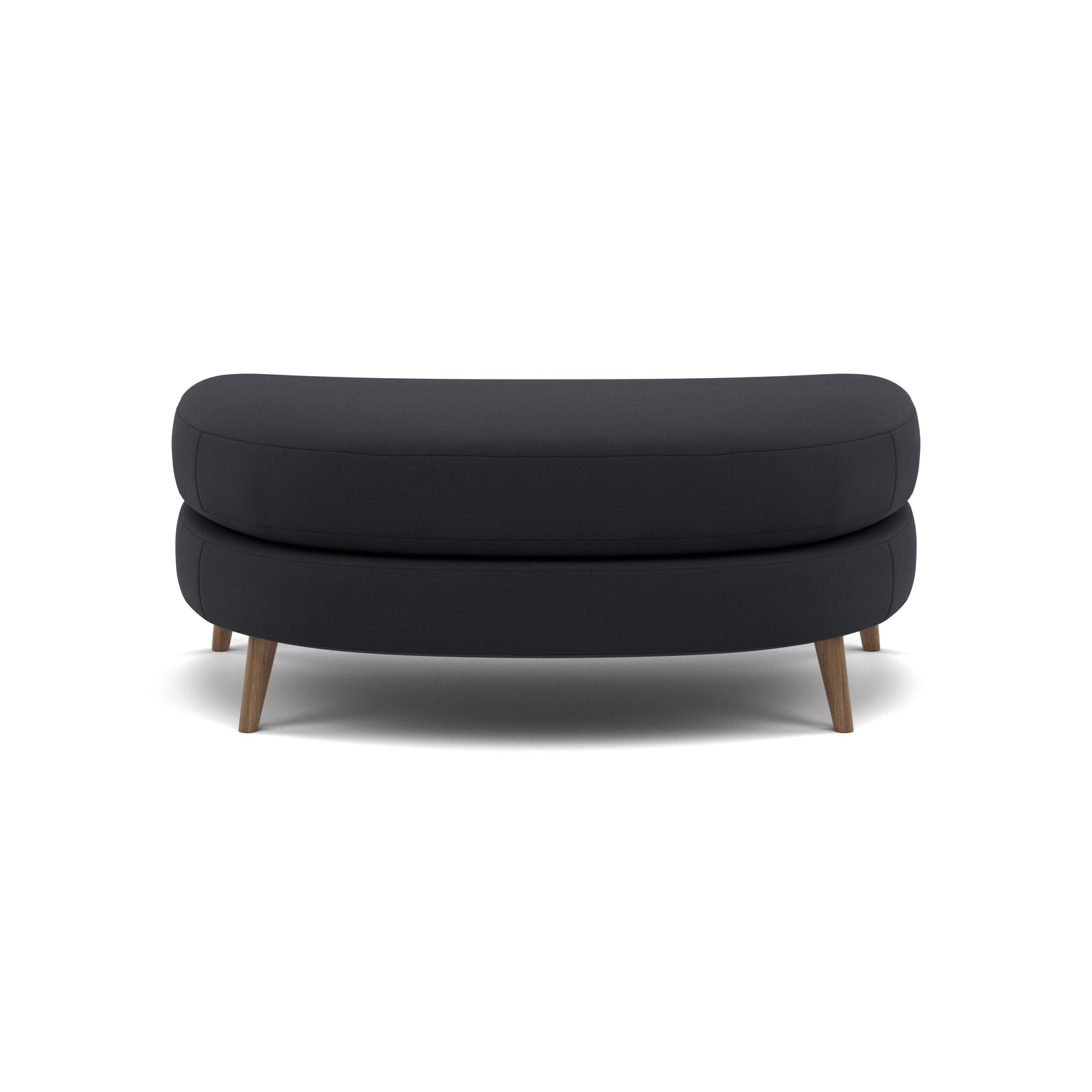 Phoebe Oval Footstool - Oval Cuddler Stool Grade B Footstools Sterling Home 7 Plush Velvet Charcoal Weathered Oak