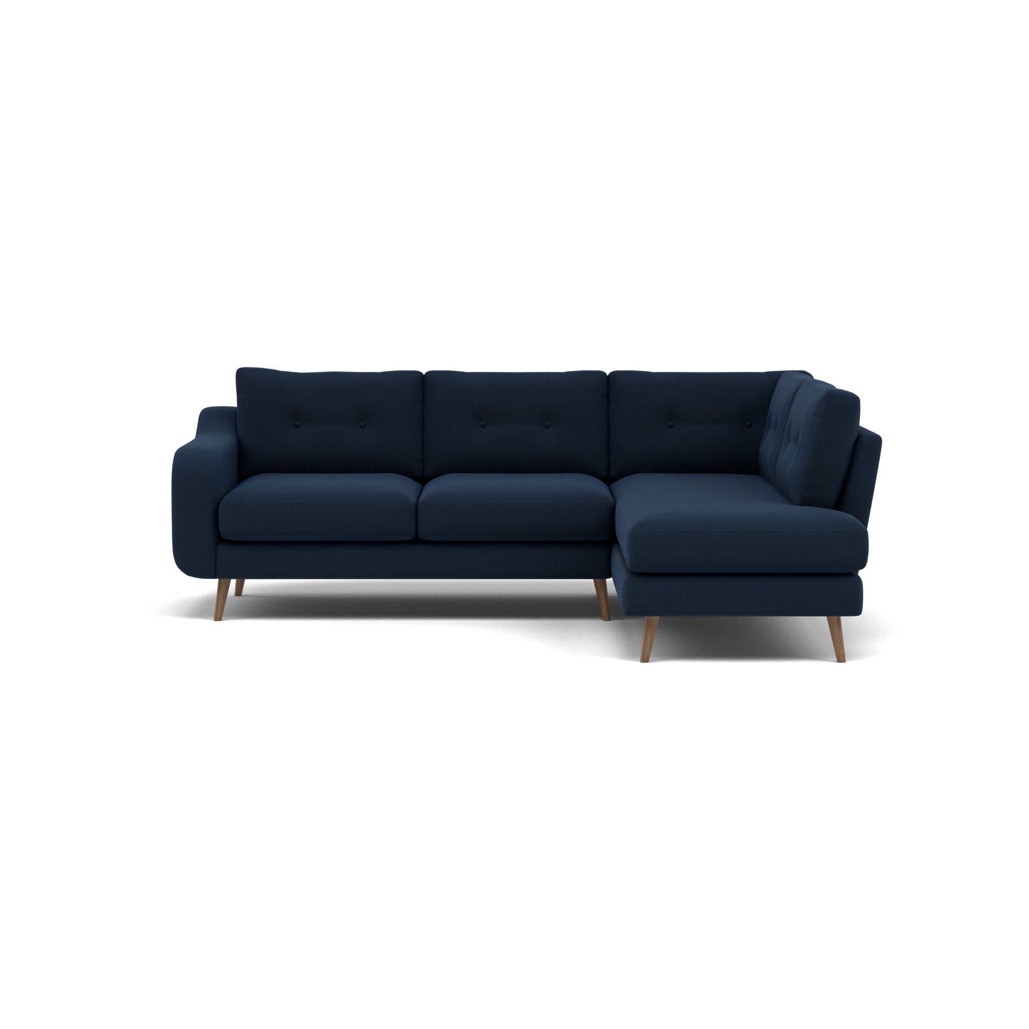 Phoebe Corner Sofa - Corner Group RHF Grade B - Right Hand Facing Corner Sofas Sterling Home 10 Plush Velvet Indigo Weathered Oak