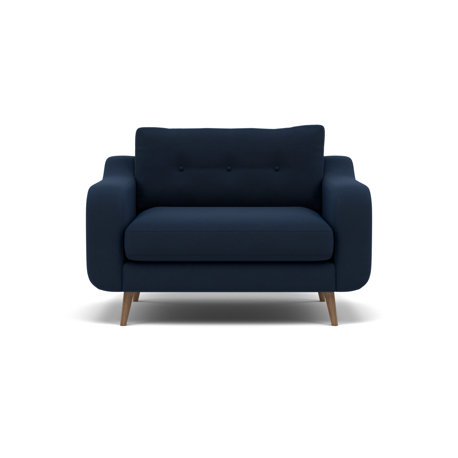 Phoebe Loveseat - Snuggler Chair Grade B Armchairs Sterling Home 10 Plush Velvet Indigo Weathered Oak