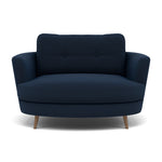 Phoebe Oval Loveseat - Oval Cuddler Grade B Armchairs Sterling Home 10 Plush Velvet Indigo Weathered Oak