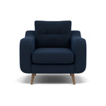 Phoebe Armchair - Chair Grade B Sterling Home 7 Plush Velvet Indigo Weathered Oak
