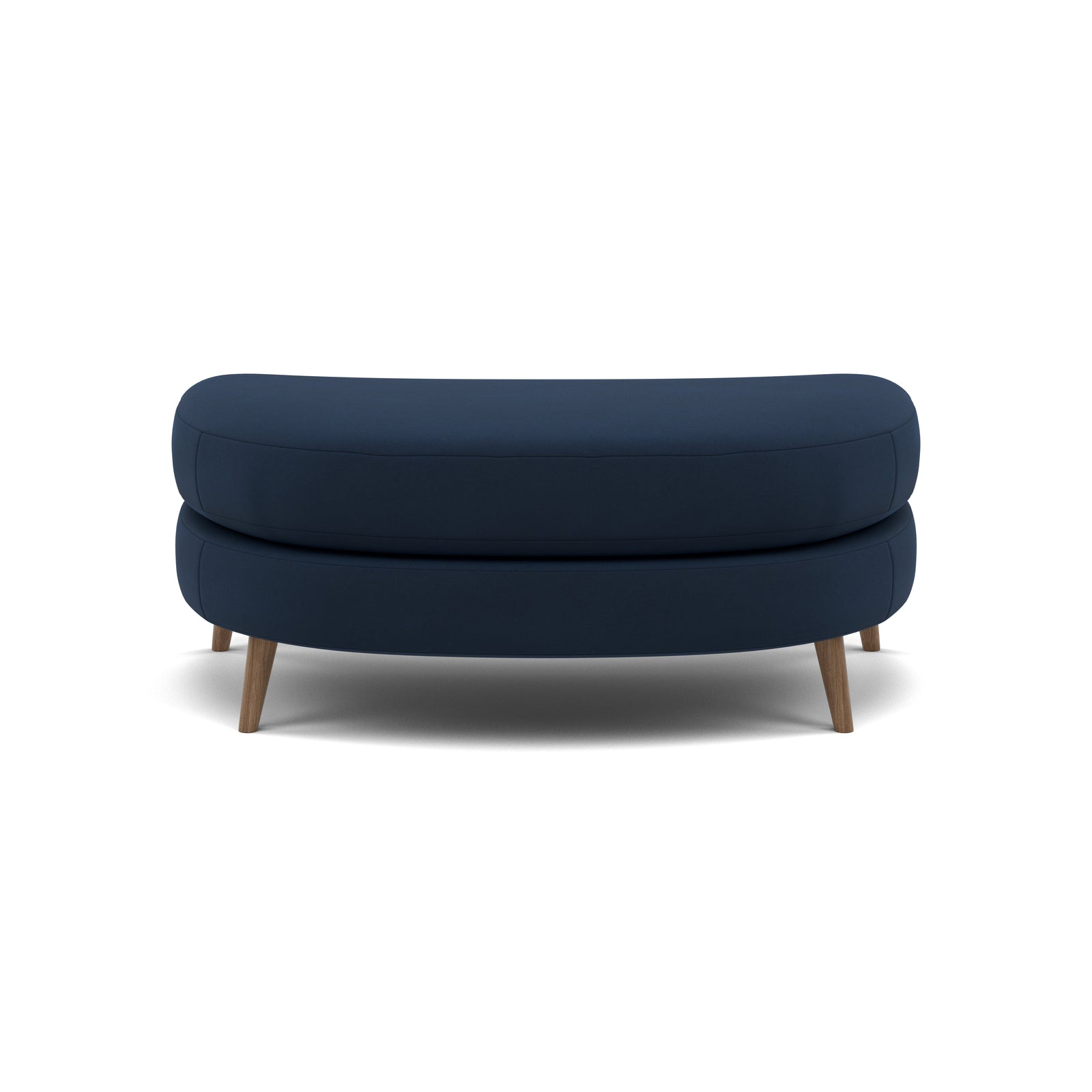 Phoebe Oval Footstool - Oval Cuddler Stool Grade B Footstools Sterling Home 10 Plush Velvet Indigo Weathered Oak