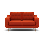 Phoebe 2 Seater Sofa - Small Sofa Standard Back Grade B 2 Seater Sofas Sterling Home 15 Plush Velvet Paprika Weathered Oak