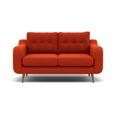 Phoebe 2 Seater Sofa - Small Sofa Standard Back Grade B 2 Seater Sofas Sterling Home 18 Plush Velvet Paprika Weathered Oak