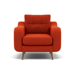 Phoebe Armchair - Chair Grade B Sterling Home 11 Plush Velvet Paprika Weathered Oak