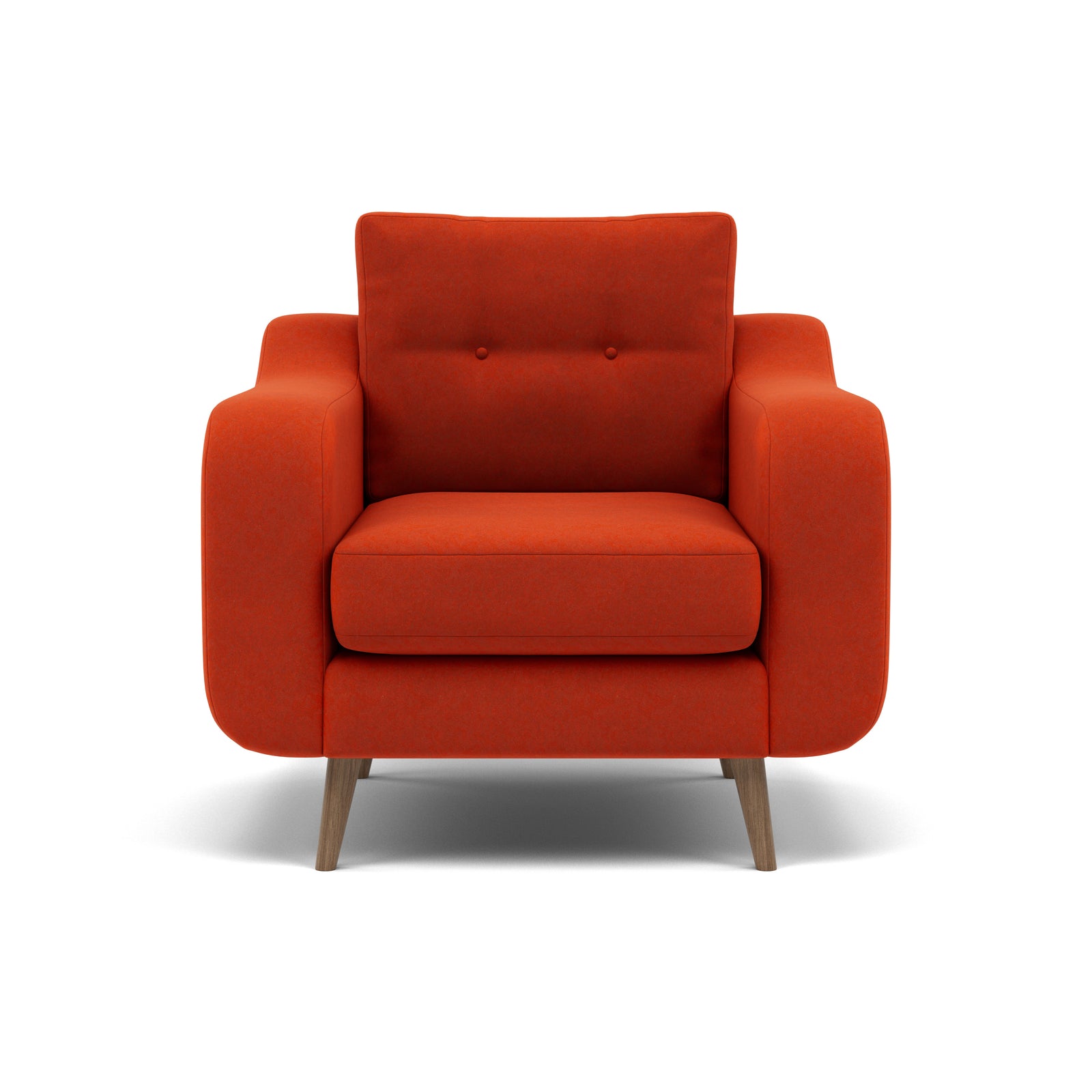 Phoebe Armchair - Chair Grade B Sterling Home 11 Plush Velvet Paprika Weathered Oak