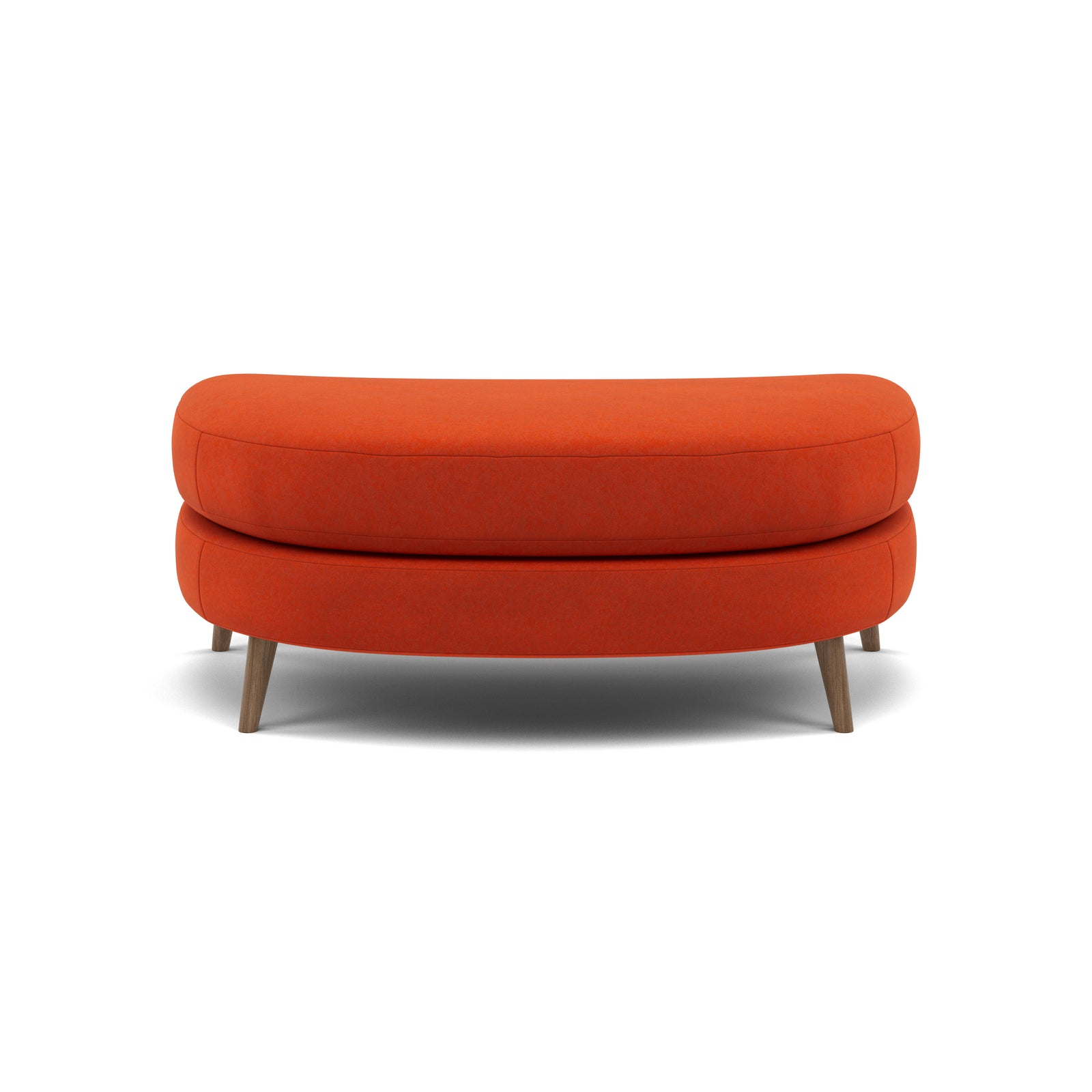 Phoebe Oval Footstool - Oval Cuddler Stool Grade B Footstools Sterling Home 13 Plush Velvet Paprika Weathered Oak