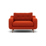Phoebe Loveseat - Snuggler Chair Grade B Loveseats Sterling Home 16 Plush Velvet Paprika Weathered Oak