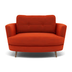 Phoebe Oval Loveseat - Oval Cuddler Grade B Armchairs Sterling Home 13 Plush Velvet Paprika Weathered Oak