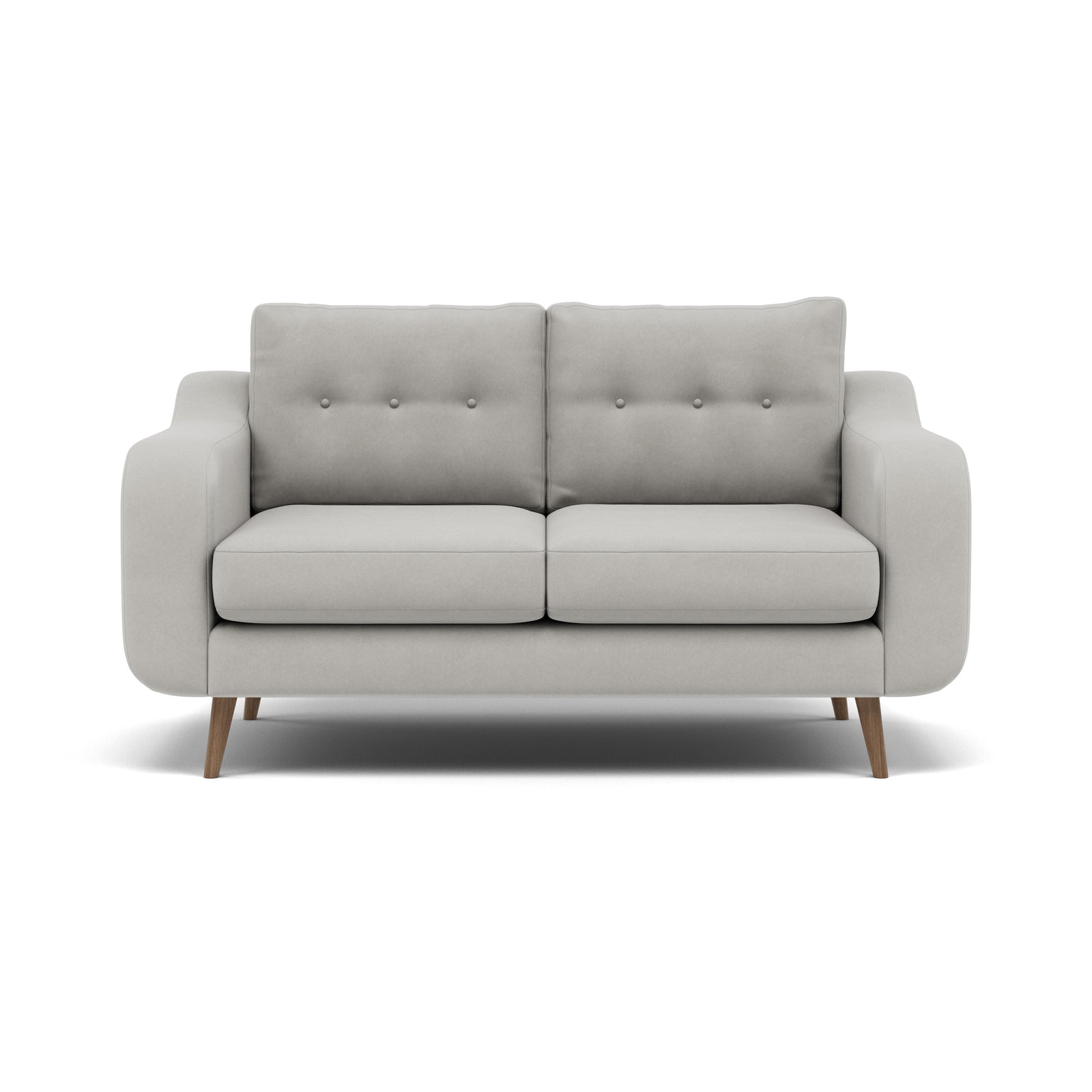 Phoebe 2 Seater Sofa - Small Sofa Standard Back Grade B 2 Seater Sofas Sterling Home 18 Plush Velvet Silver Weathered Oak