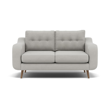 Phoebe 2 Seater Sofa - Small Sofa Standard Back Grade B 2 Seater Sofas Sterling Home 21 Plush Velvet Silver Weathered Oak