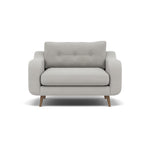 Phoebe Loveseat - Snuggler Chair Grade B Loveseats Sterling Home 19 Plush Velvet Silver Weathered Oak