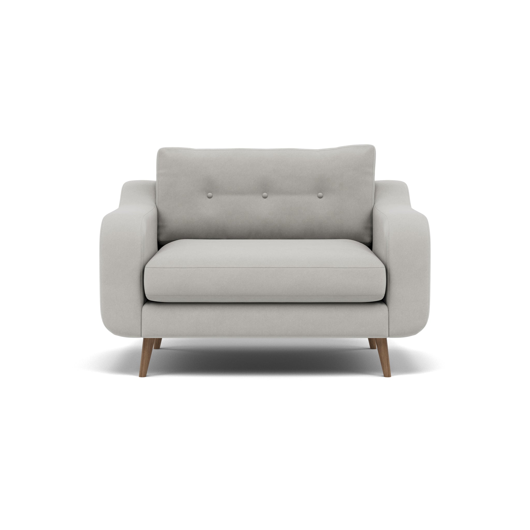 Phoebe Loveseat - Snuggler Chair Grade B Loveseats Sterling Home 19 Plush Velvet Silver Weathered Oak
