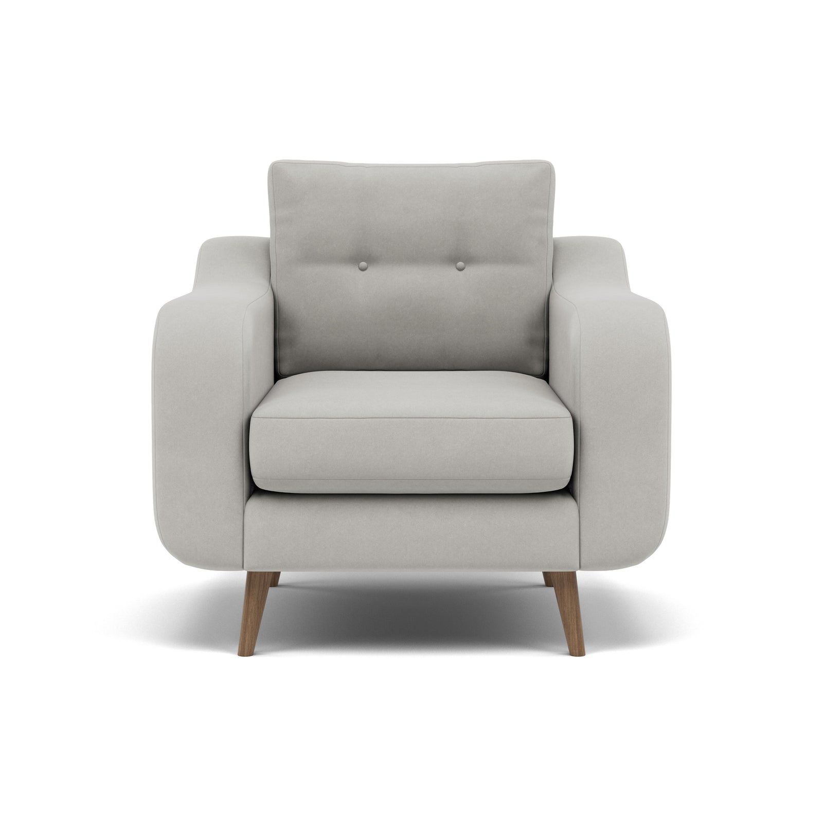 Phoebe Armchair - Chair Grade B Sterling Home 15 Plush Velvet Silver Weathered Oak