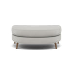 Phoebe Oval Footstool - Oval Cuddler Stool Grade B Footstools Sterling Home 16 Plush Velvet Silver Weathered Oak