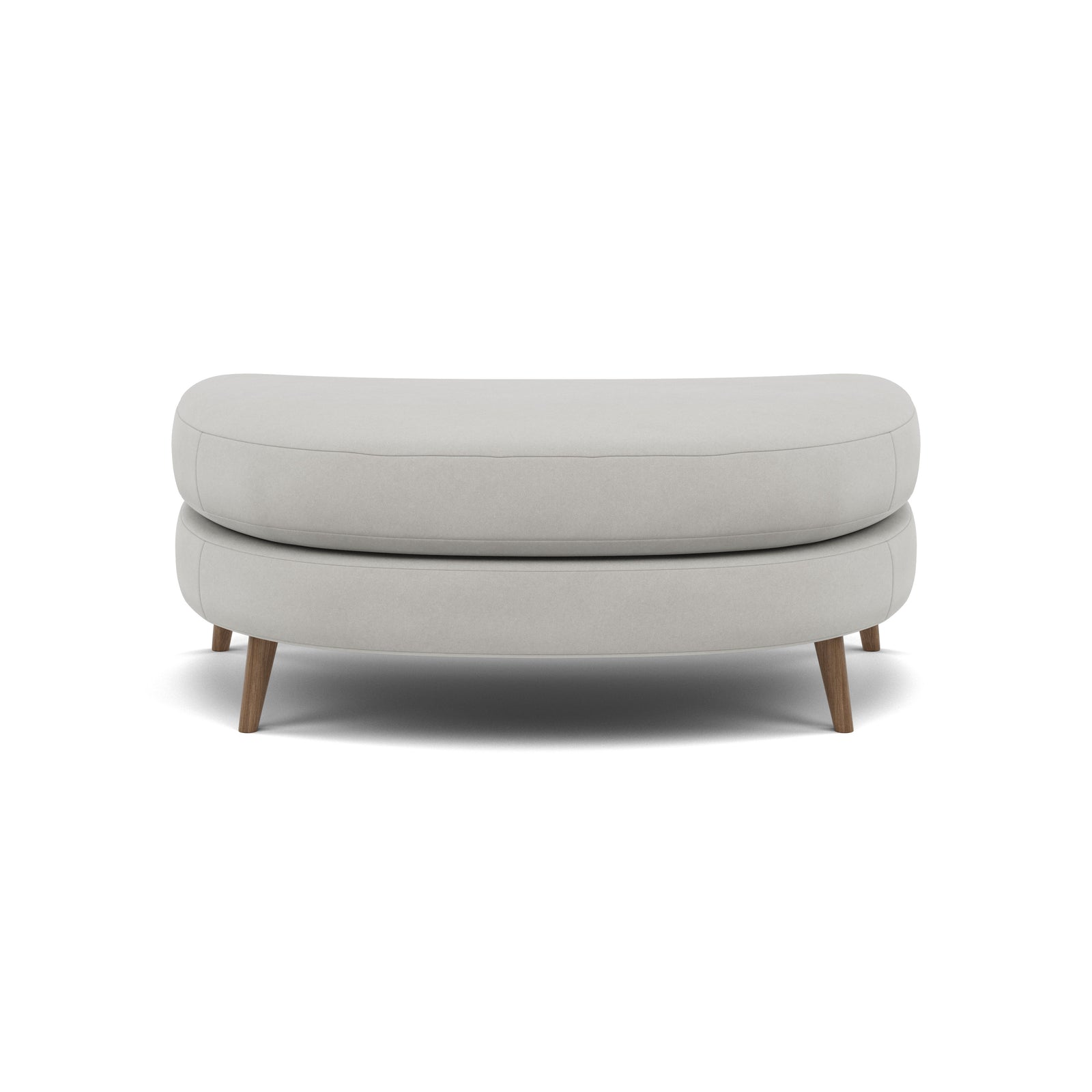 Phoebe Oval Footstool - Oval Cuddler Stool Grade B Footstools Sterling Home 16 Plush Velvet Silver Weathered Oak