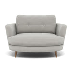 Phoebe Oval Loveseat - Oval Cuddler Grade B Armchairs Sterling Home 16 Plush Velvet Silver Weathered Oak