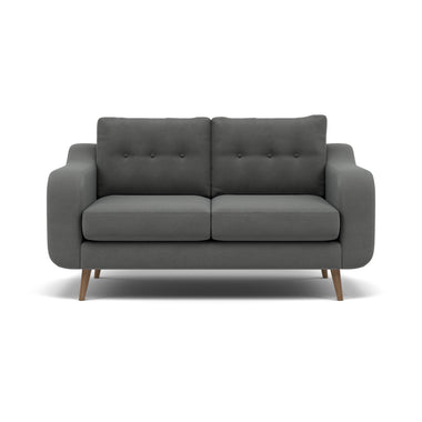 Phoebe 2 Seater Sofa - Small Sofa Standard Back Grade B 2 Seater Sofas Sterling Home 24 Plush Velvet Slate Weathered Oak
