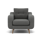 Phoebe Armchair - Chair Grade B Sterling Home 19 Plush Velvet Slate Weathered Oak