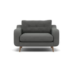 Phoebe Loveseat - Snuggler Chair Grade B Loveseats Sterling Home 22 Plush Velvet Slate Weathered Oak