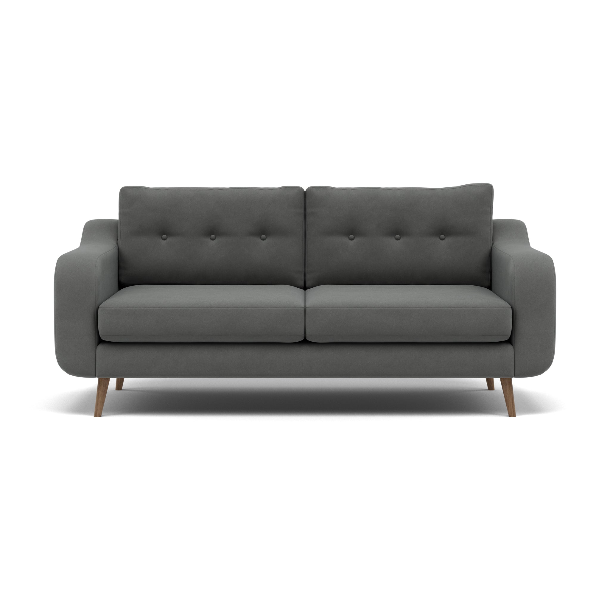 Phoebe 3 Seater Sofa - Large Sofa Standard Back Grade B 3 Seater Sofas Sterling Home 24 Plush Velvet Slate Weathered Oak