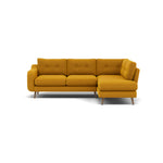 Phoebe Corner Sofa - Corner Group RHF Grade B - Right Hand Facing Corner Sofas Sterling Home 23 Plush Velvet Turmeric Weathered Oak